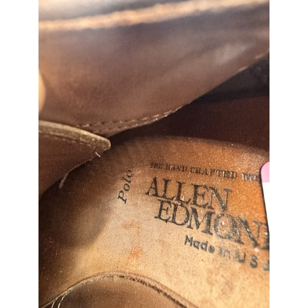 Vintage Allen Edmonds Polo Saddle Oxford Brown 10.5D USA Re-Soled Leather Shoes